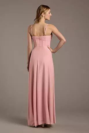 Mesh Twist Bodice Corset A-Line Dresses - XNAUWBI