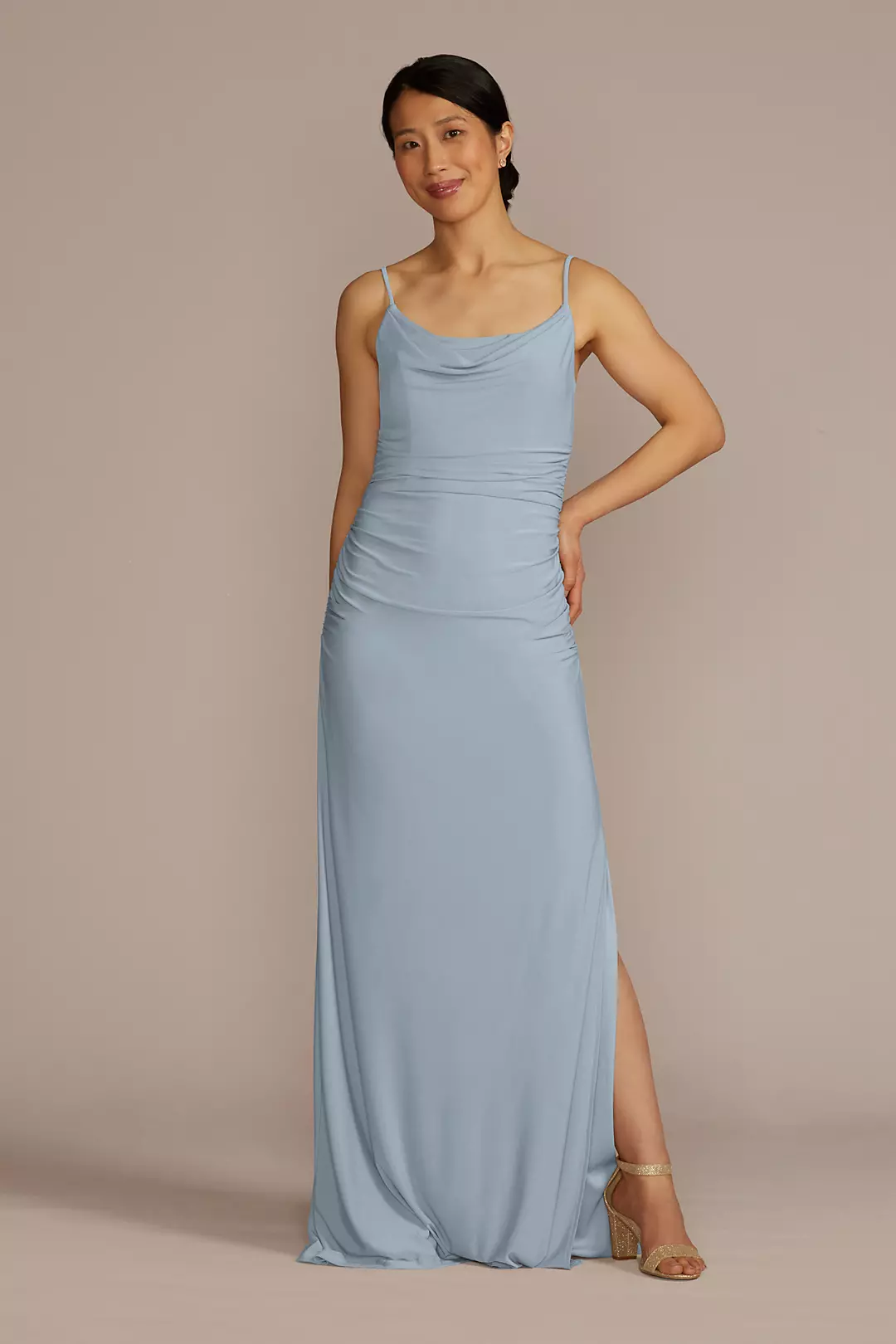 Ruched Jersey Spaghetti Strap Dresses - XNAUWBI