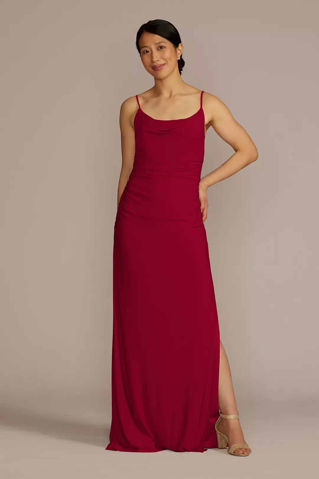 Ruched Jersey Spaghetti Strap Dresses - XNAUWBI
