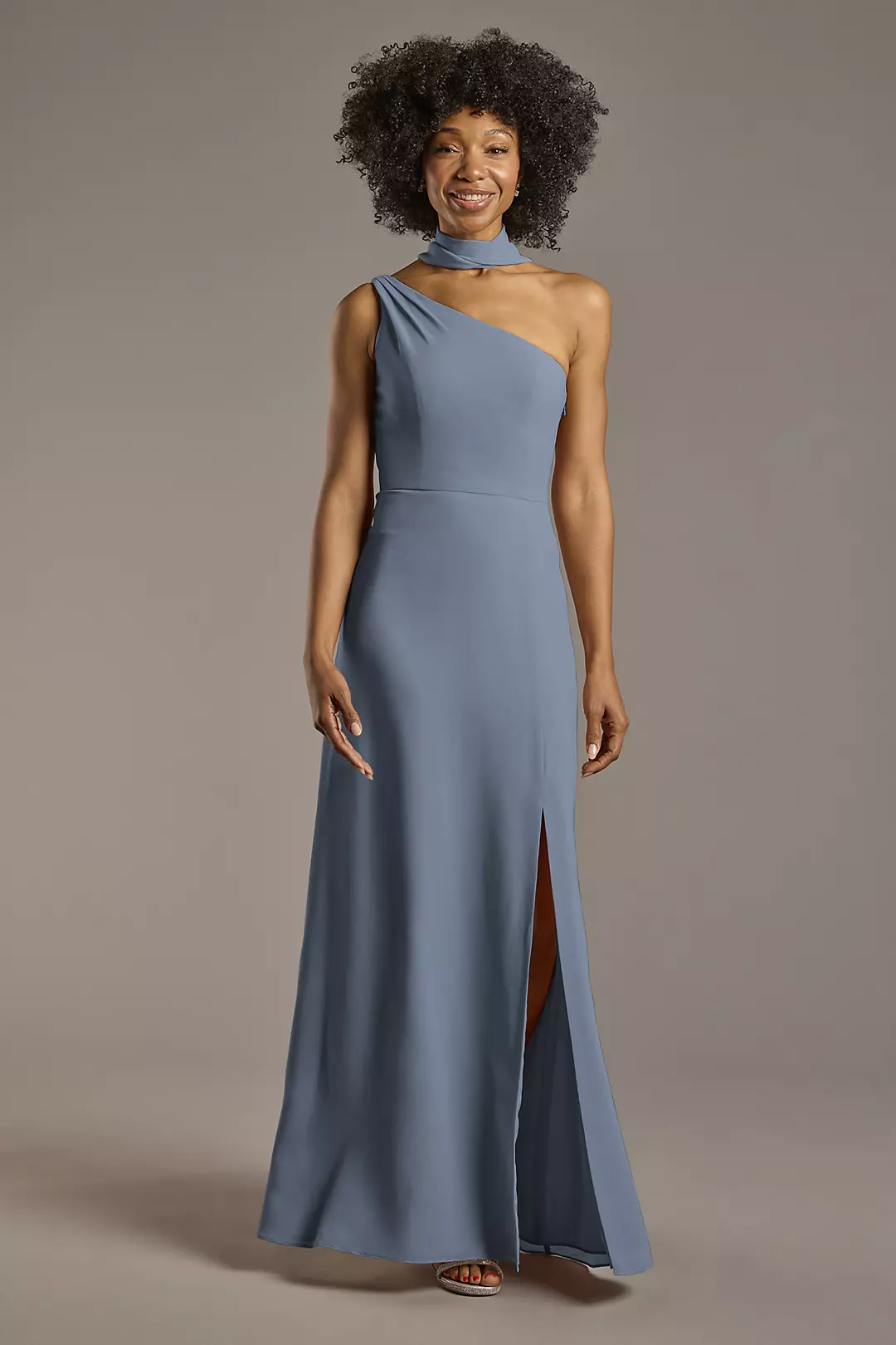 Convertible One-Shoulder Chiffon Dresses - XNAUWBI