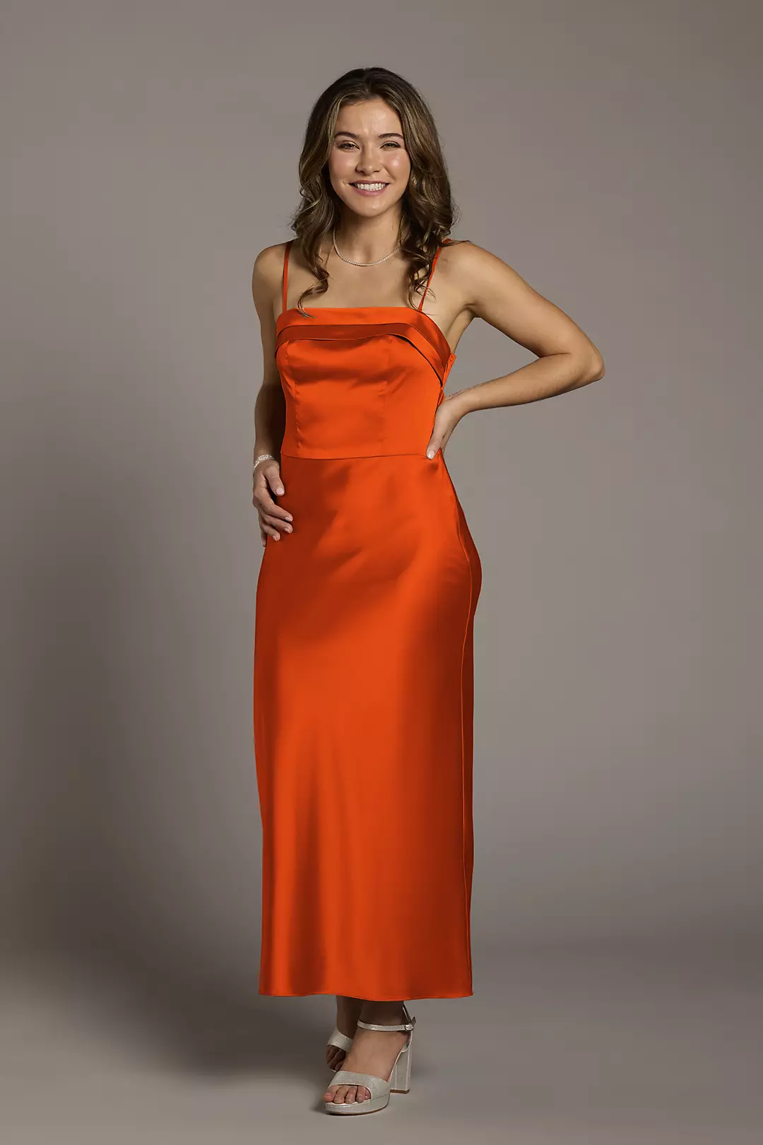 Charmeuse Spaghetti Strap Sheath Dresses - XNAUWBI