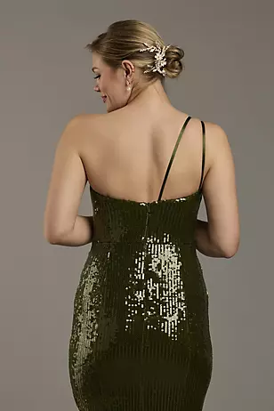 Sequin One-Shoulder Asymmetrical Sheath Dresses - XNAUWBI