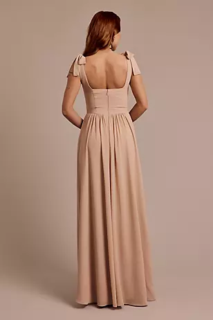 Chiffon Tie Strap Tank A-Line Dresses - XNAUWBI