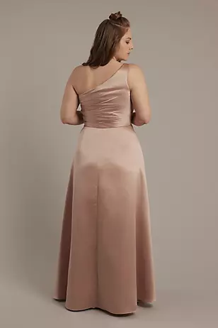Matte Satin One-Shoulder A-Line Pleated Dresses - XNAUWBI