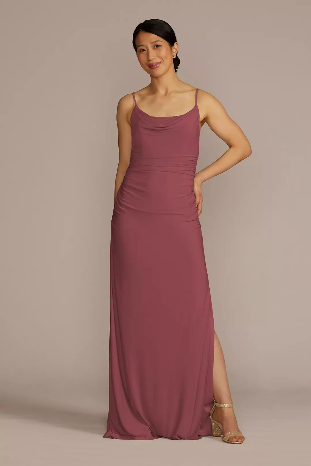 Ruched Jersey Spaghetti Strap Dresses - XNAUWBI