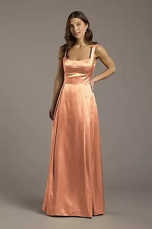 Charmeuse Tank Neckline A-Line Dresses - XNAUWBI