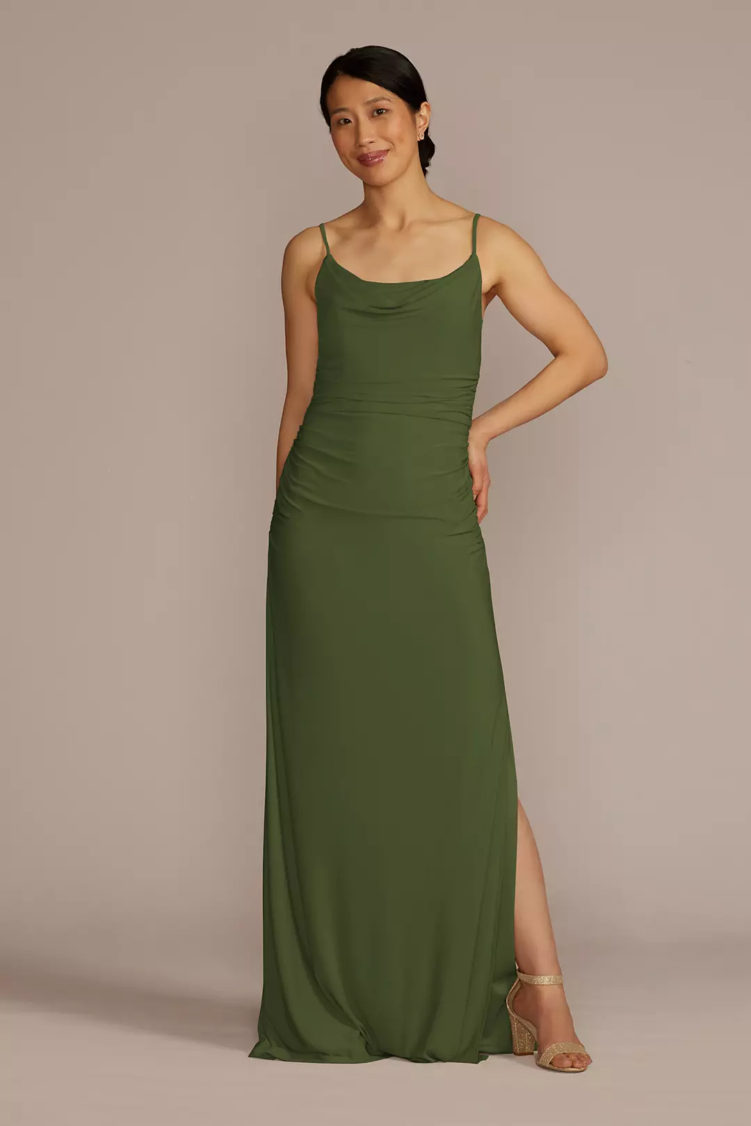 Ruched Jersey Spaghetti Strap Dresses - XNAUWBI