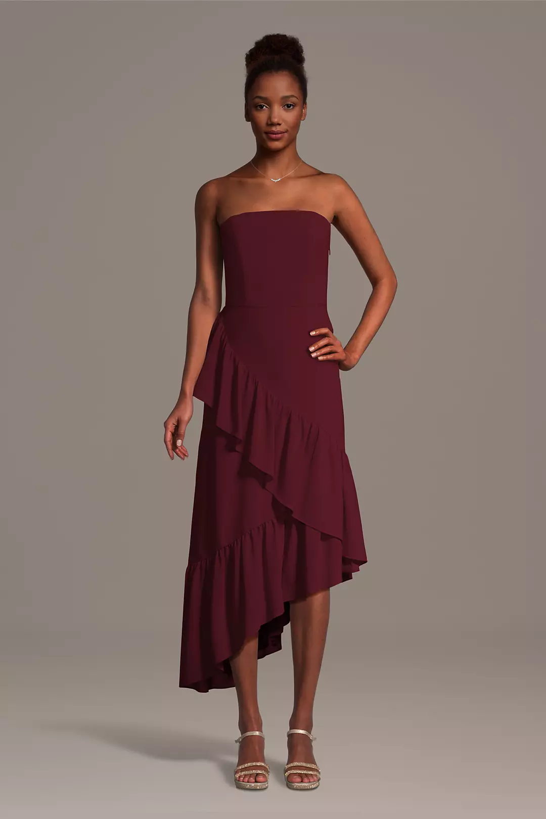 Chiffon Tiered Asymmetrical Sheath Dresses - XNAUWBI