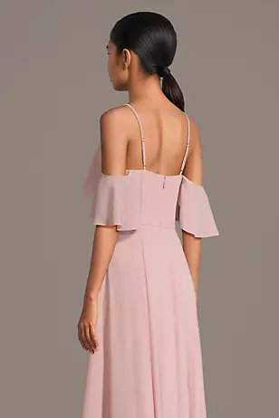 Chiffon Off-Shoulder Notch Neck A-Line Dresses - XNAUWBI