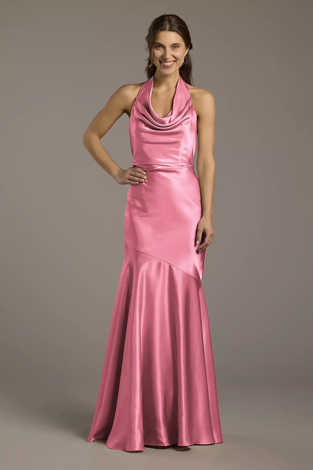 Charmeuse Soft Cowl Neck Sheath Dresses - XNAUWBI