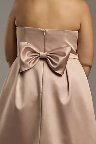 Strapless Short A-Line Dress with Bow Back Dress - XNAUWBI