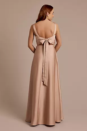 Matte Satin Cowl Neck Tie Back Dresses - XNAUWBI