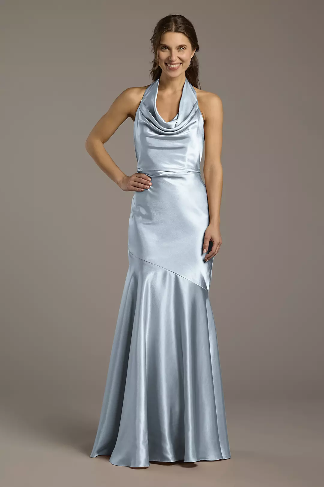 Charmeuse Soft Cowl Neck Sheath Dresses - XNAUWBI