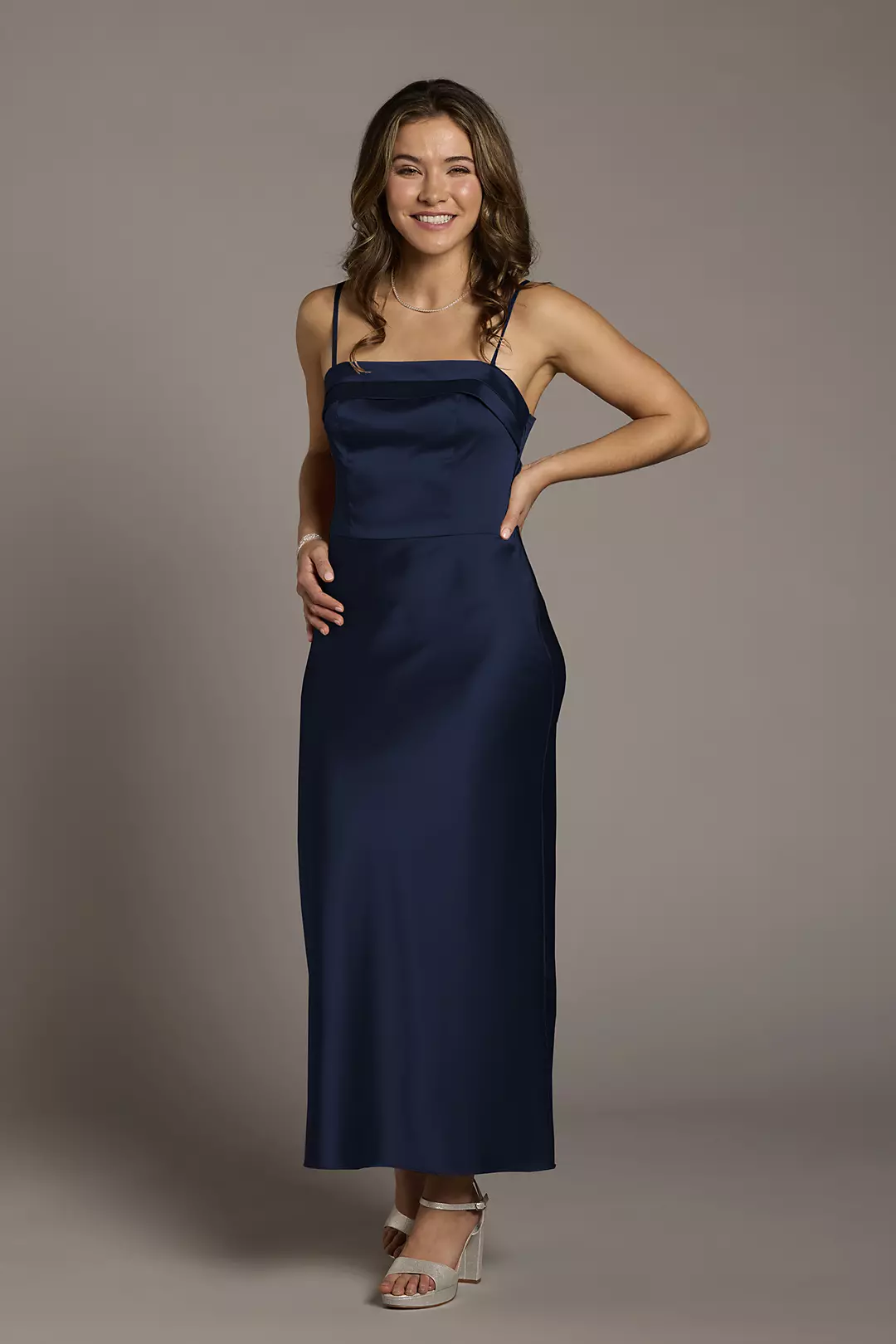 Charmeuse Spaghetti Strap Sheath Dresses - XNAUWBI