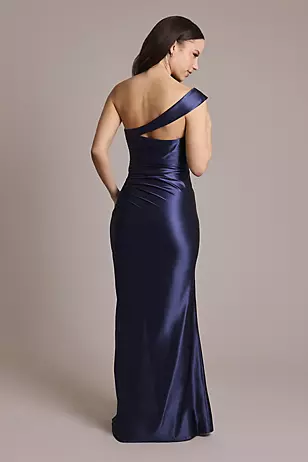 One-Shoulder Sculpting Shiny Satin Sheath Dresses - XNAUWBI