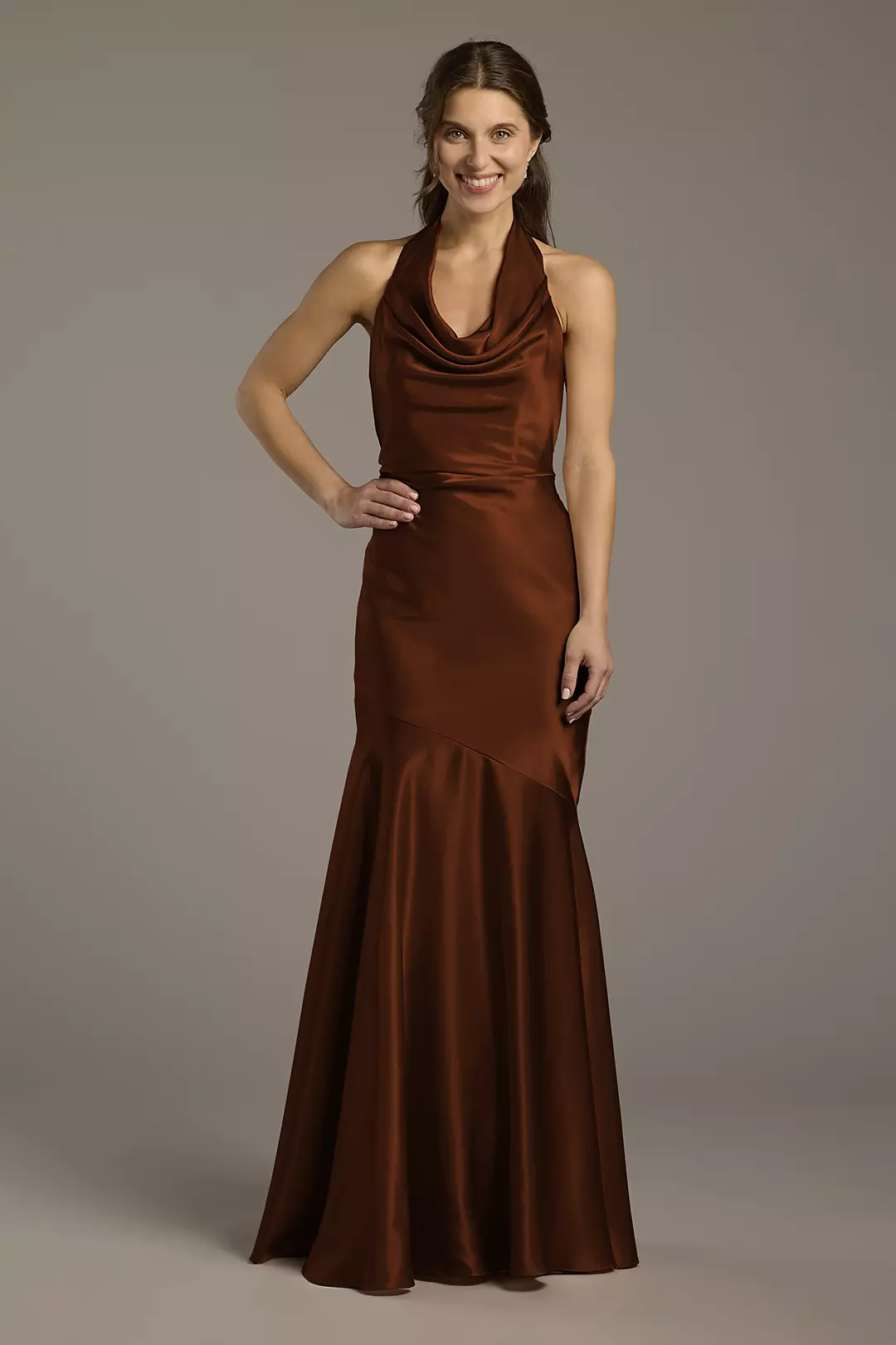 Charmeuse Soft Cowl Neck Sheath Dresses - XNAUWBI
