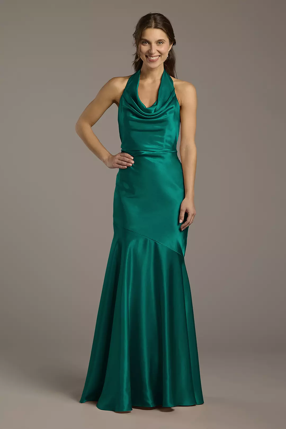 Charmeuse Soft Cowl Neck Sheath Dresses - XNAUWBI