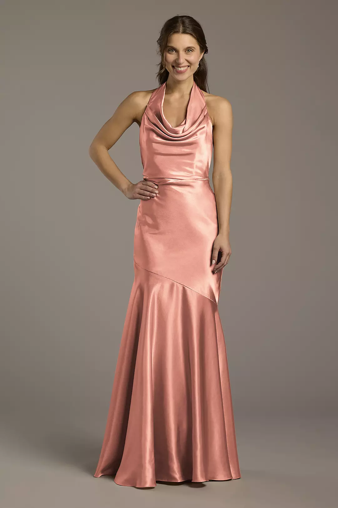 Charmeuse Soft Cowl Neck Sheath Dresses - XNAUWBI