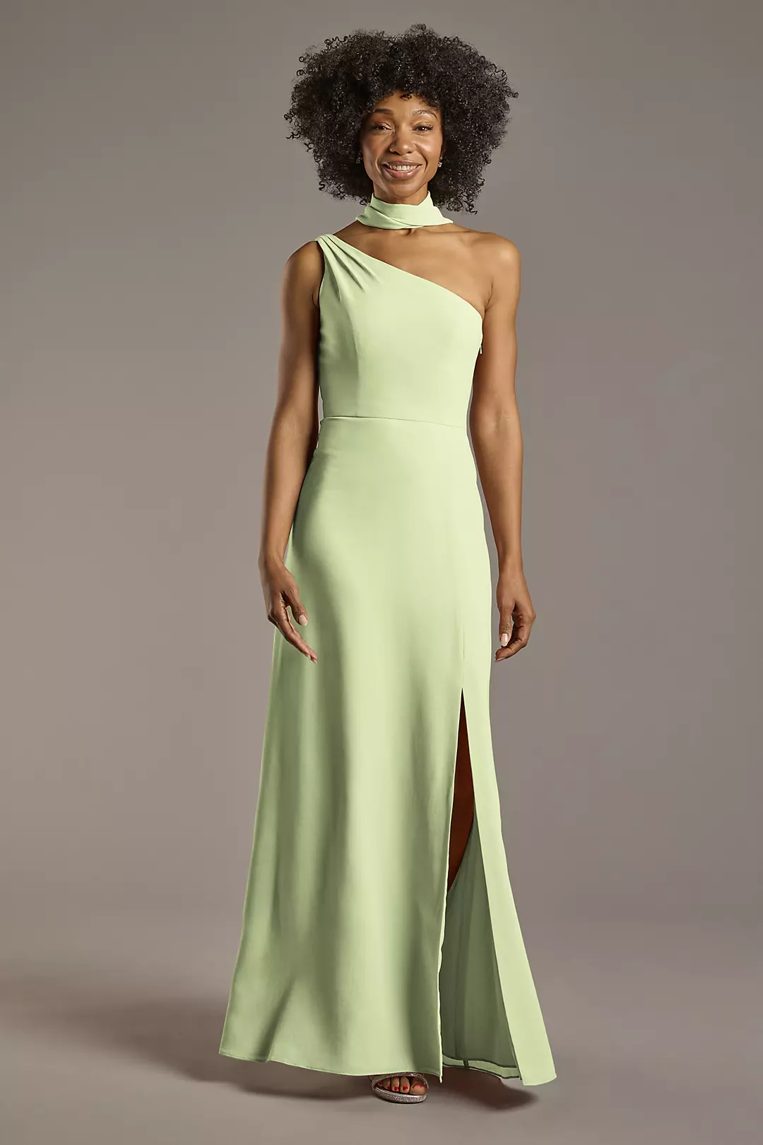 Convertible One-Shoulder Chiffon Dresses - XNAUWBI