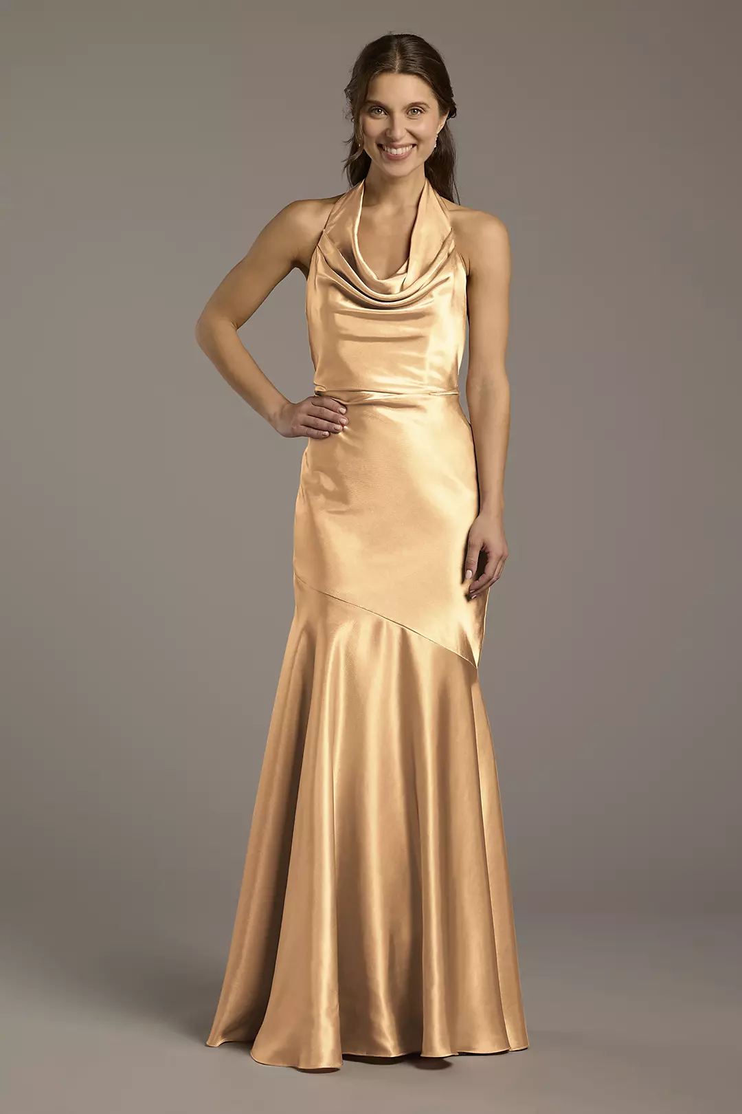 Charmeuse Soft Cowl Neck Sheath Dresses - XNAUWBI