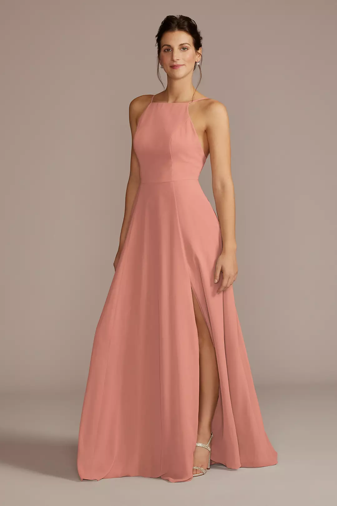 Chiffon High-Neck A-Line Dresses - XNAUWBI