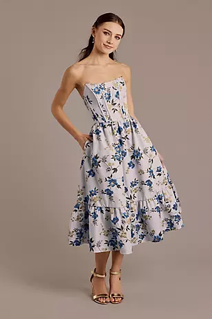 Jacquard Corset Bodice A-Line Dresses - XNAUWBI