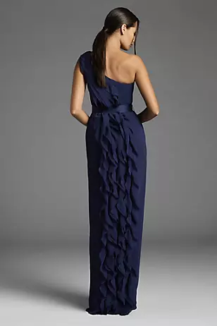 White by Vera Wang Ruffled One-Shoulder Dresses - XNAUWBI