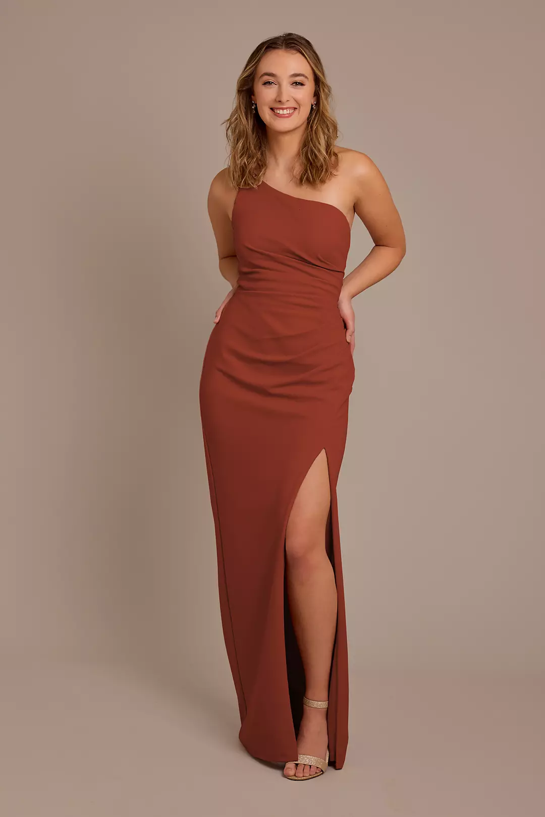 One-Shoulder Draped Stretch Crepe Dresses - XNAUWBI