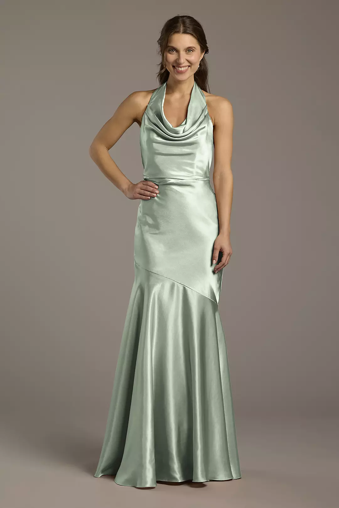 Charmeuse Soft Cowl Neck Sheath Dresses - XNAUWBI