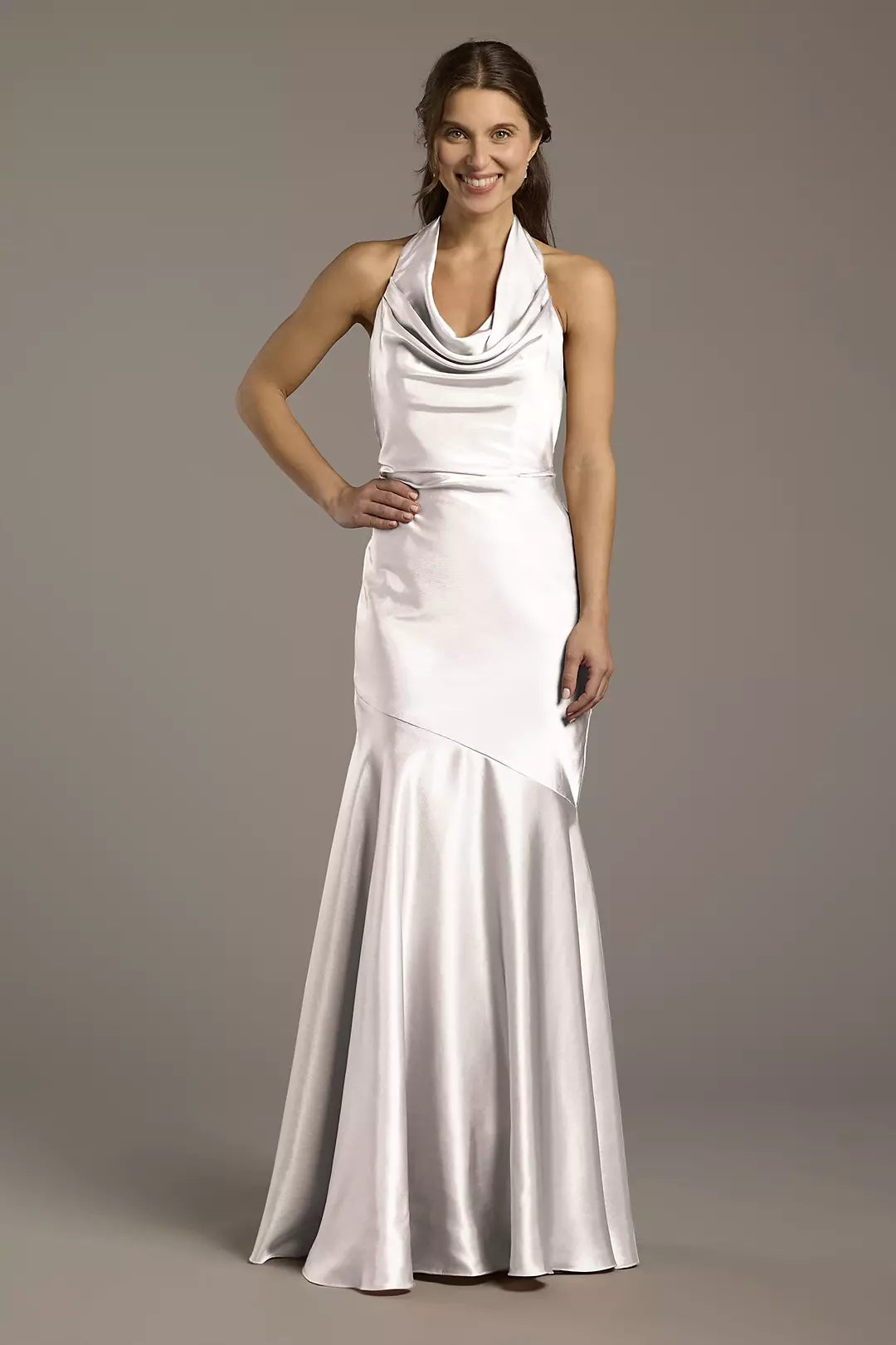 Charmeuse Soft Cowl Neck Sheath Dresses - XNAUWBI