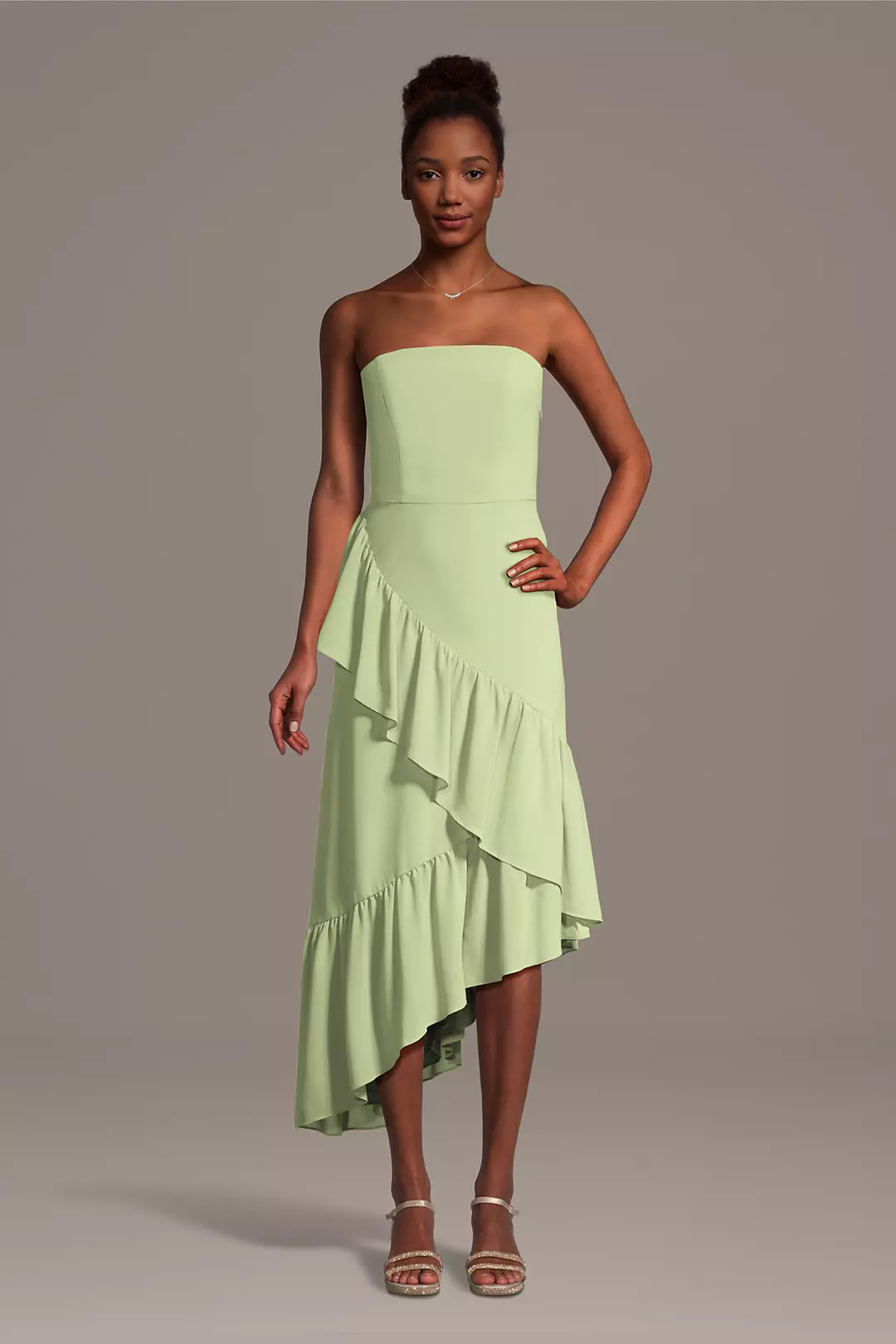 Chiffon Tiered Asymmetrical Sheath Dresses - XNAUWBI