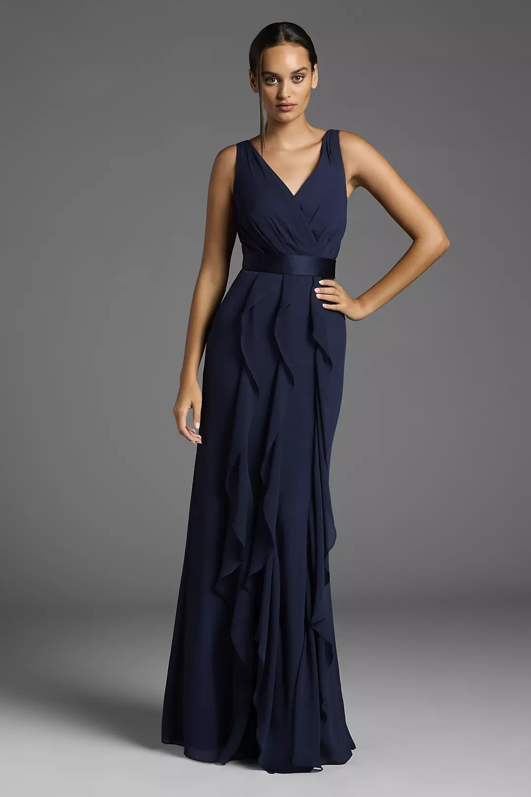 White by Vera Wang Ruffled Surplice Bodice Dresses - XNAUWBI