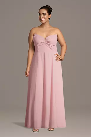 Strapless Chiffon Notch Neck A-Line Dresses - XNAUWBI