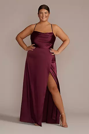 Stretch Charmeuse Cowl Neck Dresses - XNAUWBI