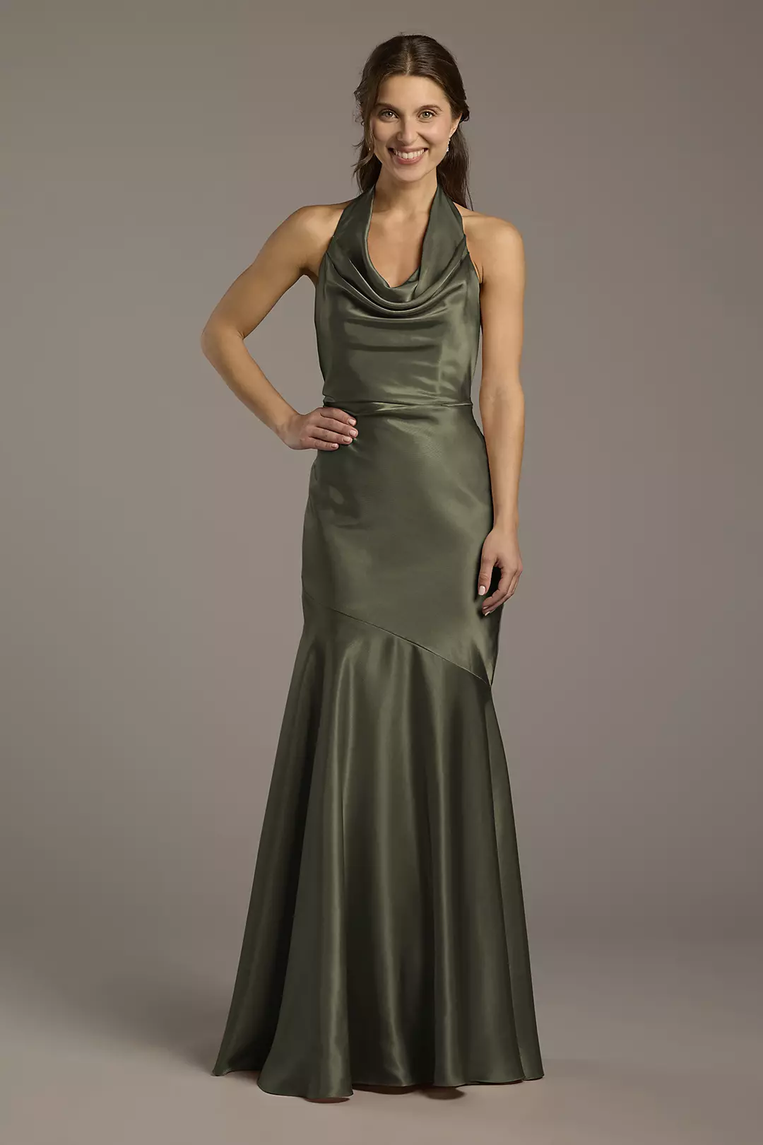 Charmeuse Soft Cowl Neck Sheath Dresses - XNAUWBI