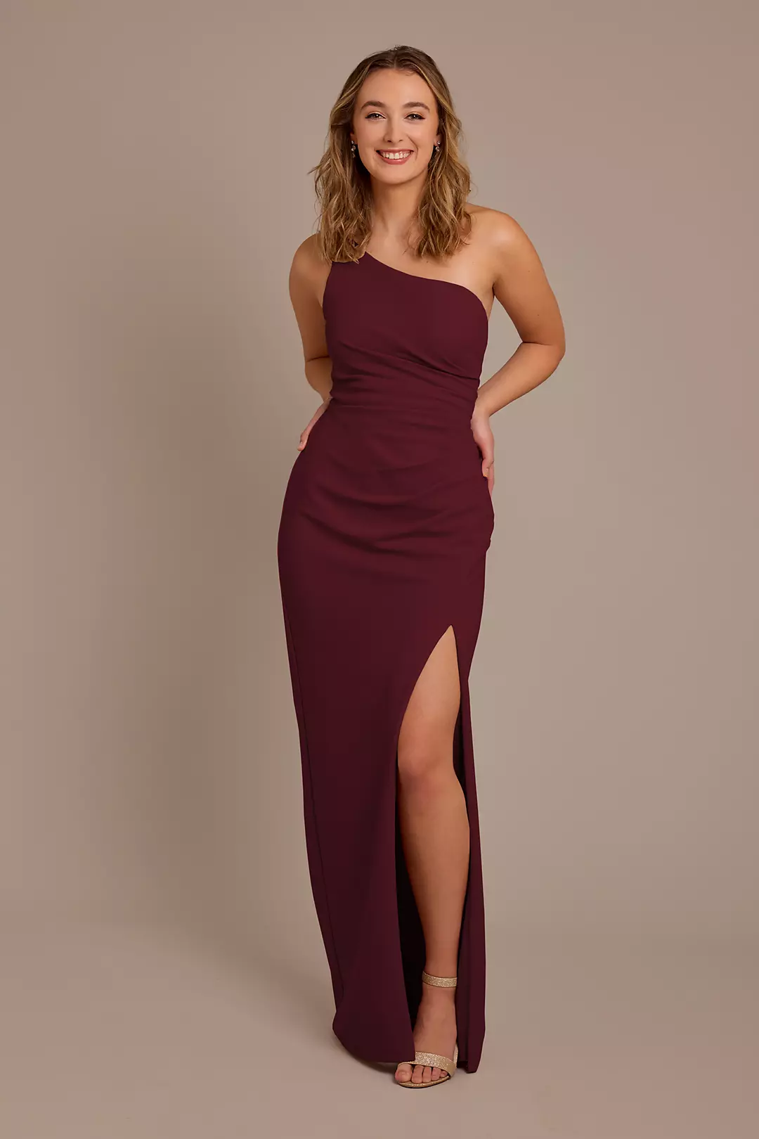 One-Shoulder Draped Stretch Crepe Dresses - XNAUWBI