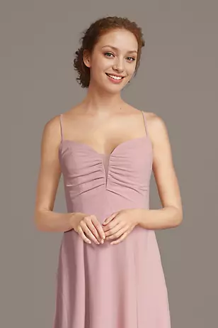 Strapless Chiffon Notch Neck A-Line Dresses - XNAUWBI