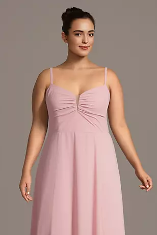 Strapless Chiffon Notch Neck A-Line Dresses - XNAUWBI