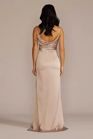 Stretch Charmeuse Cowl Back Dresses - XNAUWBI