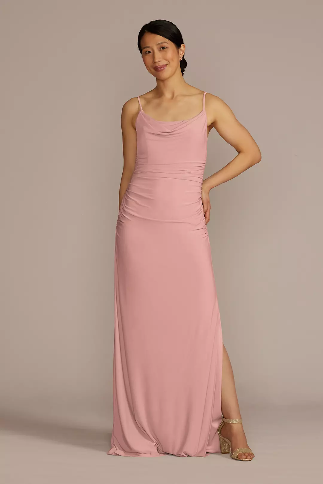 Ruched Jersey Spaghetti Strap Dresses - XNAUWBI