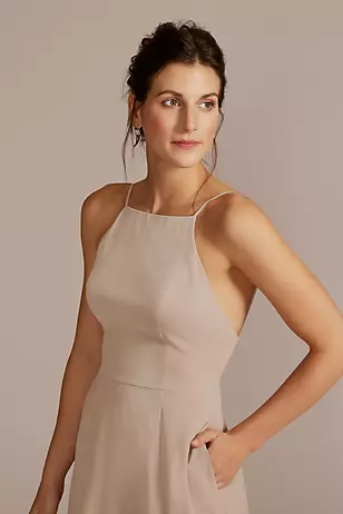 Chiffon High-Neck A-Line Dresses - XNAUWBI