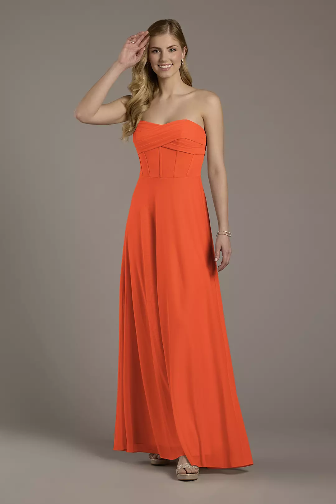 Mesh Twist Bodice Corset A-Line Dresses - XNAUWBI