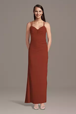 Chiffon Spaghetti Strap Notch Neck A-Line Dresses - XNAUWBI