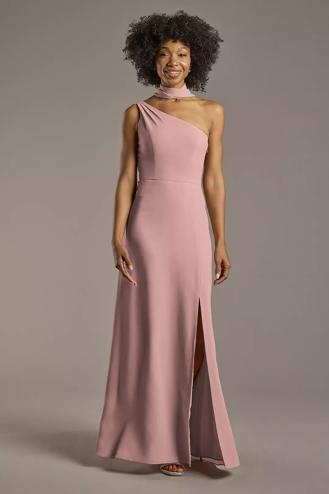Convertible One-Shoulder Chiffon Dresses - XNAUWBI