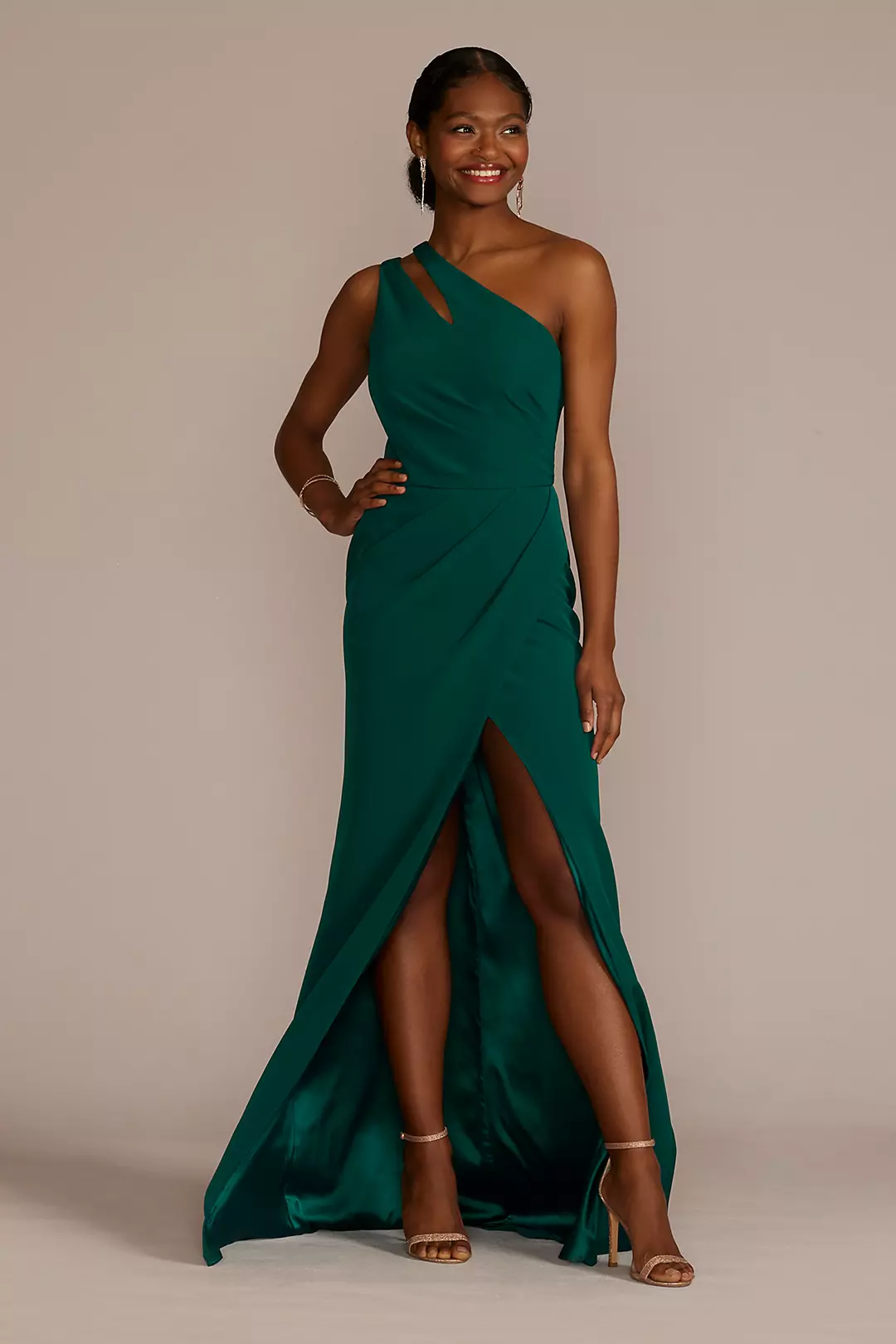 Stretch Crepe One-Shoulder Dresses - XNAUWBI