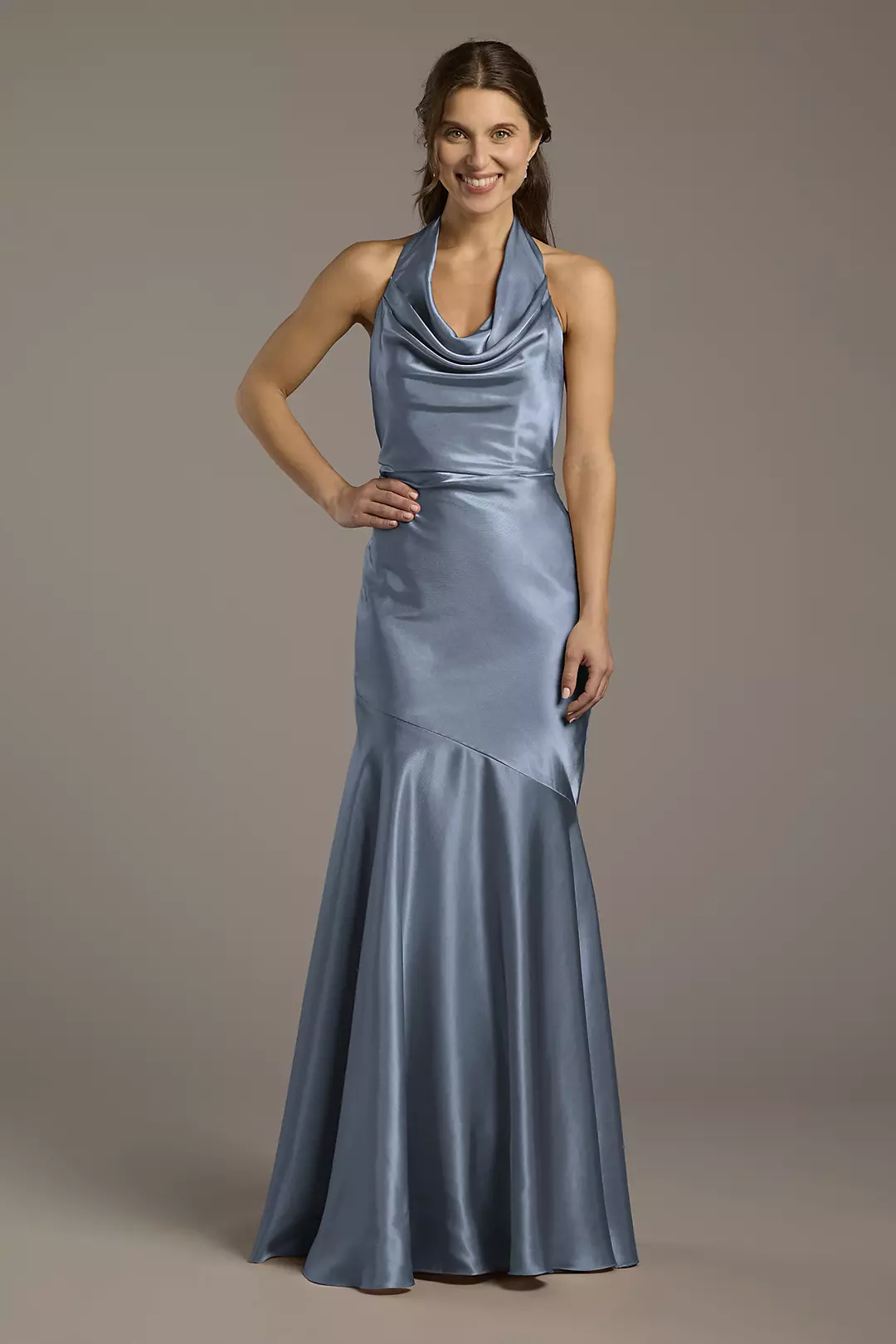 Charmeuse Soft Cowl Neck Sheath Dresses - XNAUWBI