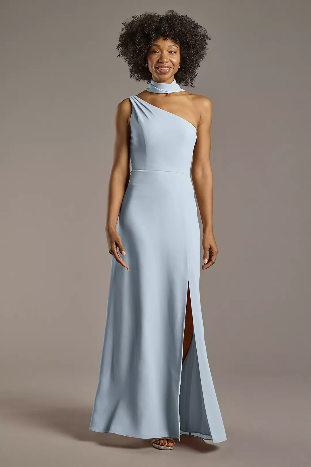 Convertible One-Shoulder Chiffon Dresses - XNAUWBI