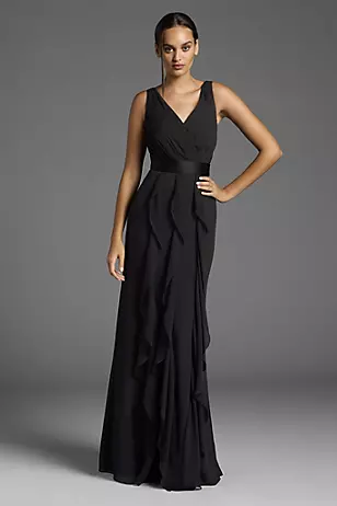 White by Vera Wang Ruffled Surplice Bodice Dresses - XNAUWBI