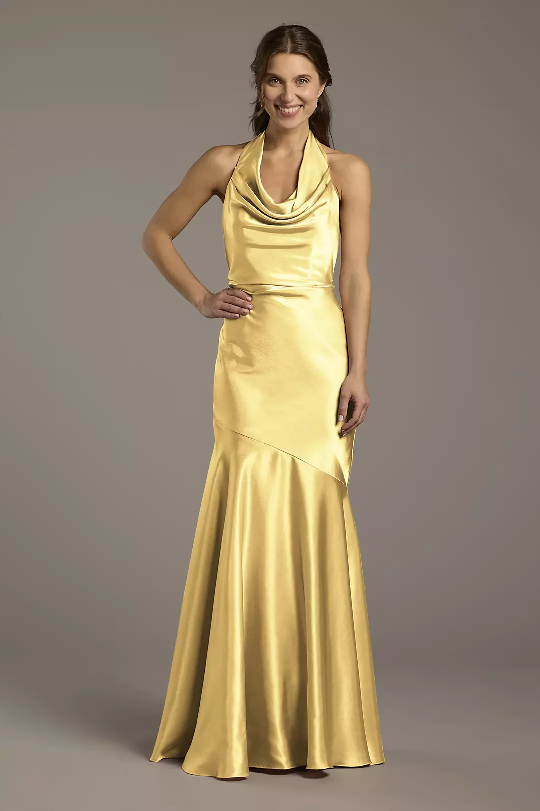 Charmeuse Soft Cowl Neck Sheath Dresses - XNAUWBI