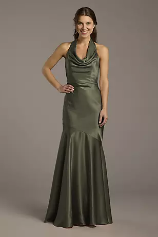Charmeuse Soft Cowl Neck Sheath Dresses - XNAUWBI